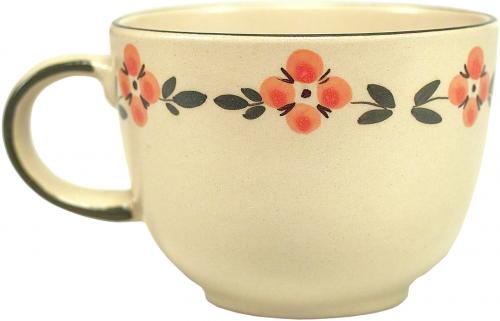 Jumbotasse mit Schrift (2 Zeilen) Wilde Rose