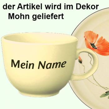 Jumbotasse mit Schrift Mohn