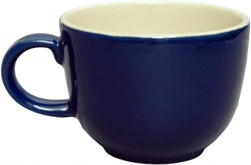 Jumbotasse mit Schrift (2 Zeilen) glänzend blau