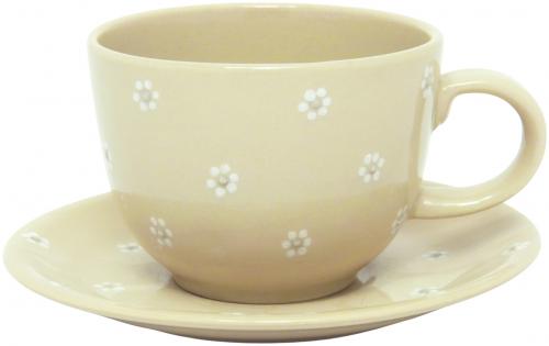 Jumbo Cup mit Schrift (2 Zeilen) Gänseblümchen