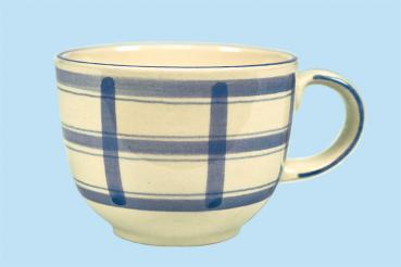 Jumbotasse mit Schrift (2 Zeilen) karo