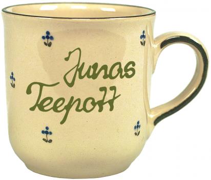 Kaffeebecher mit Schrift (2 Zeilen)