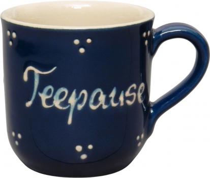 Coffee mug with font (2 line) blue 3 point