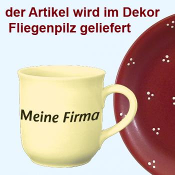 Kaffeebecher mit Schrift (2 Zeilen) Fliegenpilz