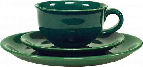 Kaffeegedeck grün Sprenkel