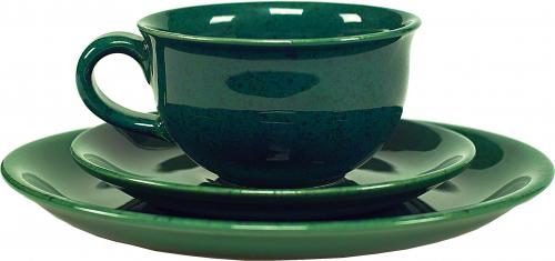 Kaffeegedeck grün Sprenkel