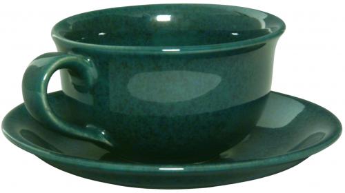 Kaffeeobertasse grün Sprenkel