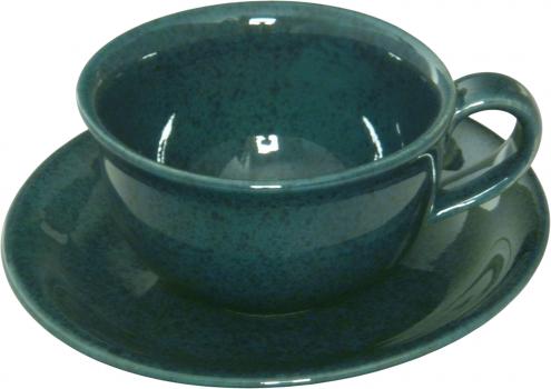 Kaffeeobertasse grün Sprenkel