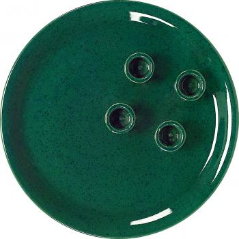 Kerzenteller grün Sprenkel