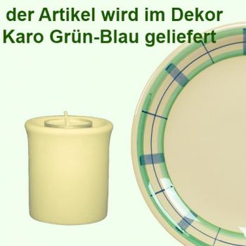 Leuchter Teelicht 7,5 Karo Grün-Blau