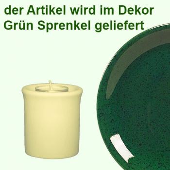 Leuchter Teelicht 7,5 grün Sprenkel