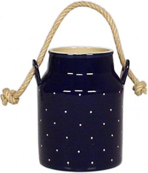 Milchkanne H 13 cm blau 3 Punkt