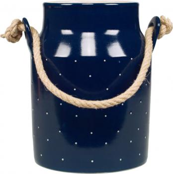 Milchkanne H 18 cm blau 3 Punkt