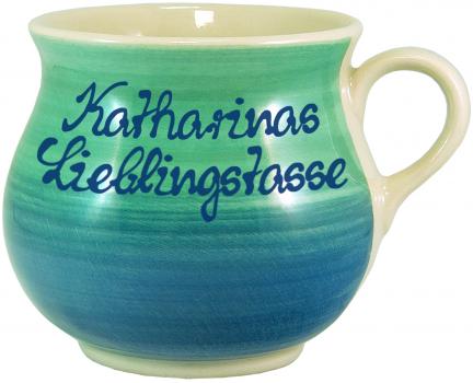 Mollytasse groß 0,4 mit Schrift (2 Zeilen)