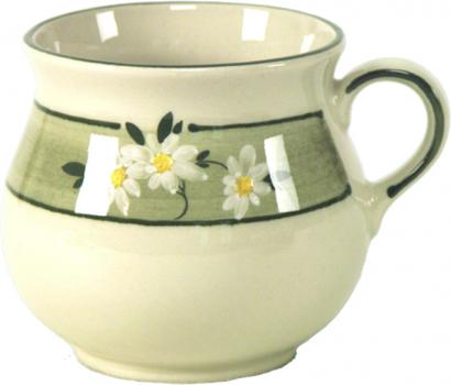 Mollytasse mit Schrift (2 Zeilen) Dekor Margueritenblume