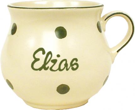 Mollytasse mit Schrift (1 Zeile) Elli grün