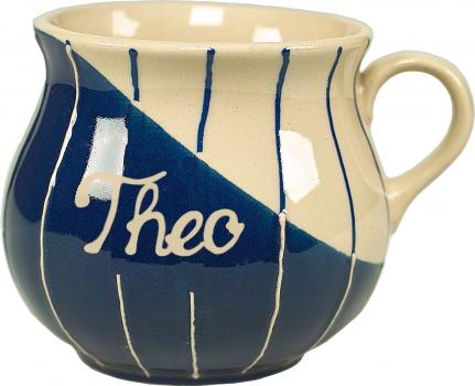 Mollytasse mit Schrift (1 Zeile) Diagonale