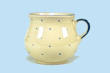 Mollytasse mit Schrift (2 Zeilen) hell 1 Punkt