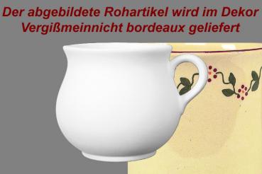 Mollytasse mit Schrift (2 Zeilen) Vergissmeinnicht bordeaux