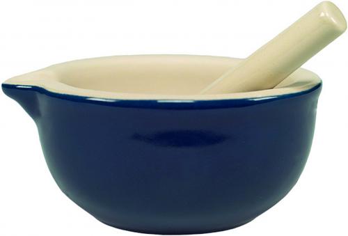 Mörser glänzend blau