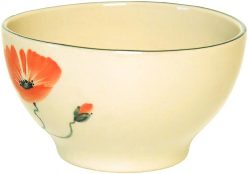 Müslischale 13 mit Schrift (1 Zeile) Mohn
