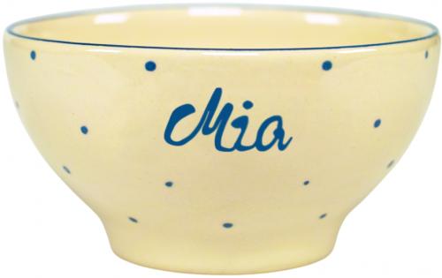 Müslischale 13 mit Schrift (1 Zeile) hell 1 Punkt