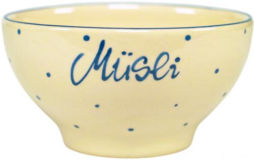 Müslischale 13 mit Schrift (1 Zeile) hell 1 Punkt