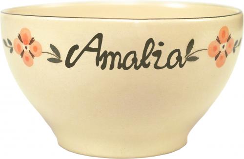 Müslischale 13 mit Schrift (1 Zeile) Wilde Rose