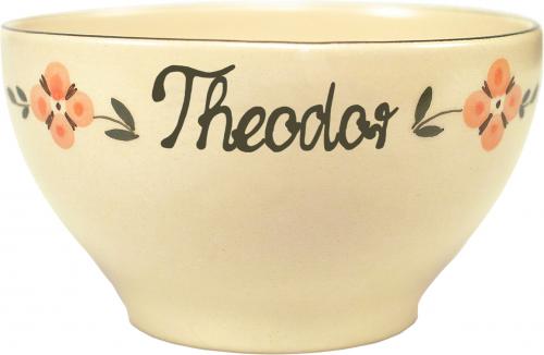 Müslischale 13 mit Schrift (1 Zeile) Wilde Rose