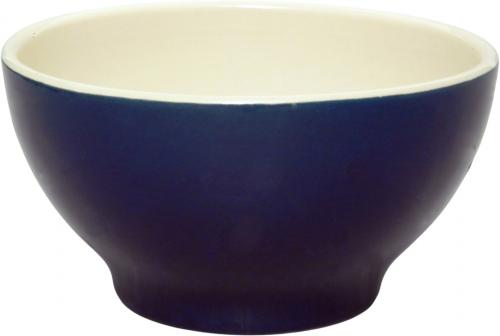 Müslischale 13 mit Schrift (1 Zeile) glänzend blau