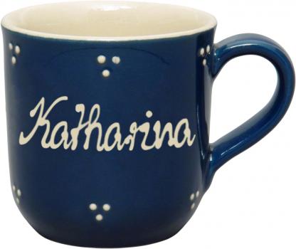 Namensbecher mit Schrift (1 Zeile) blau 3 Punkt