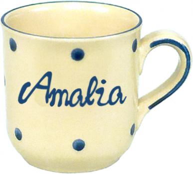 Namensbecher mit Schrift (1 Zeile) Elli blau