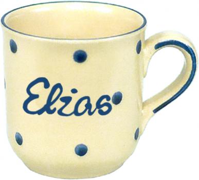 Namensbecher mit Schrift (1 Zeile) Elli blau
