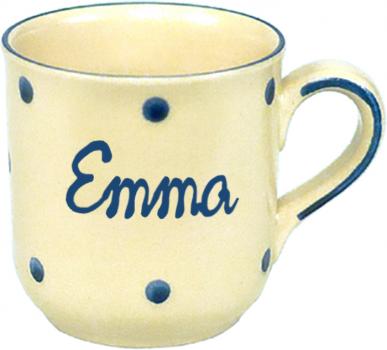 Namensbecher mit Schrift (1 Zeile) Elli blau