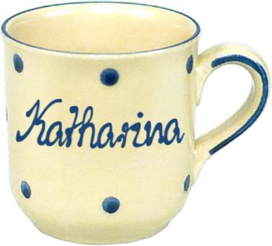 Namensbecher mit Schrift (1 Zeile) Elli blau