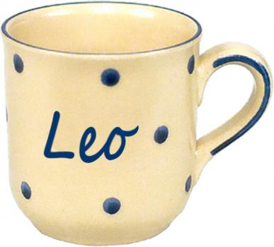 Namensbecher mit Schrift (1 Zeile) Elli blau