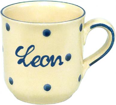 Namensbecher mit Schrift (1 Zeile) Elli blau