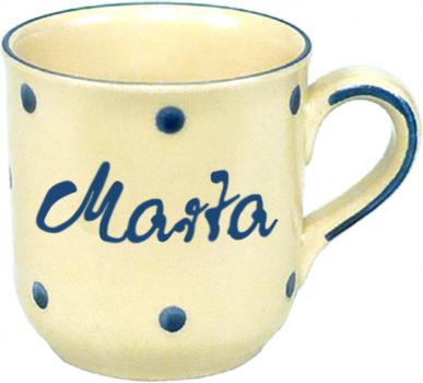 Namensbecher mit Schrift (1 Zeile) Elli blau