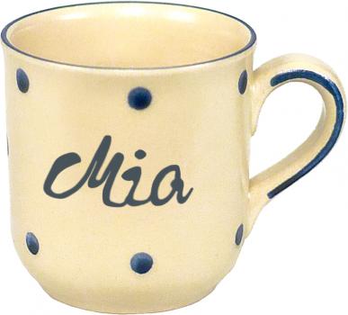 Namensbecher mit Schrift (1 Zeile) Elli blau