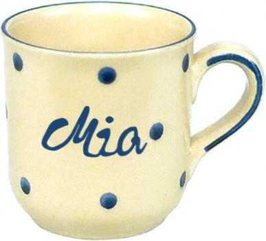 Namensbecher mit Schrift (1 Zeile) Elli blau