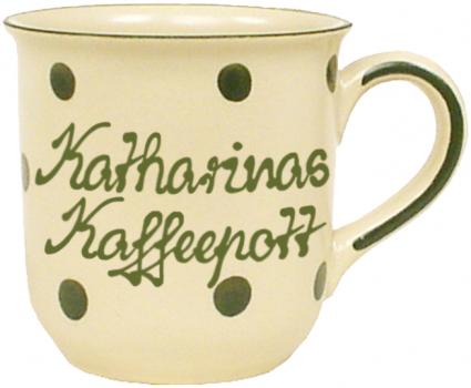 Kaffeebecher mit Schrift (2 Zeilen)