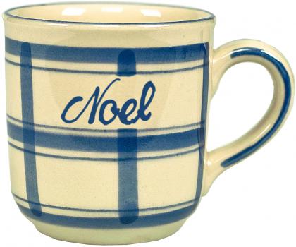 Namensbecher mit Schrift (1 Zeile) karo