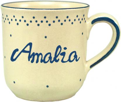 Namensbecher mit Schrift (1 Zeile) matt hell 1 Punkt