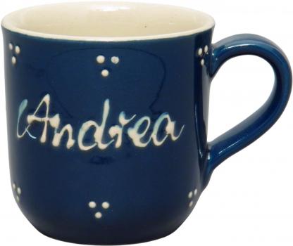 Namensbecher (1 Zeile) blau 3 Punkt