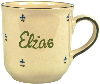 Namensbecher mit Schrift (1 Zeile) Streublume