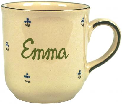 Namensbecher mit Schrift (1 Zeile) Streublume