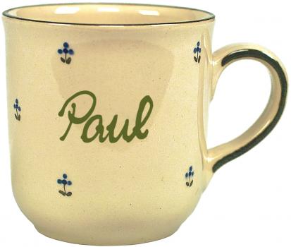 Namensbecher mit Schrift (1 Zeile) Streublume