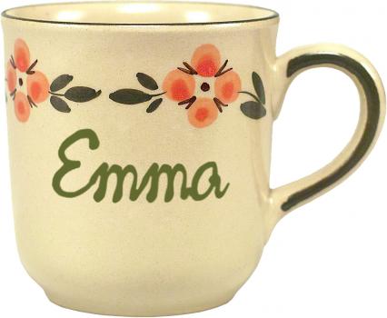 Namensbecher (1 Zeile) Wilde Rose