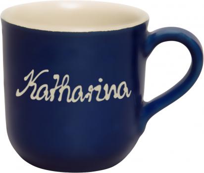 Namensbecher mit Schrift (1 Zeile) matt blau