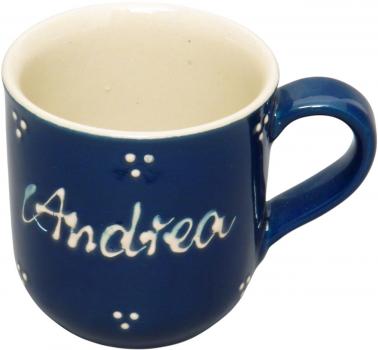 Namensbecher (1 Zeile) blau 3 Punkt